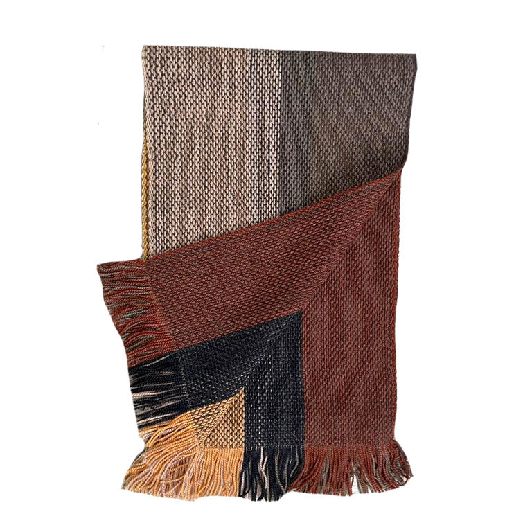 striped reversible wool scarf
