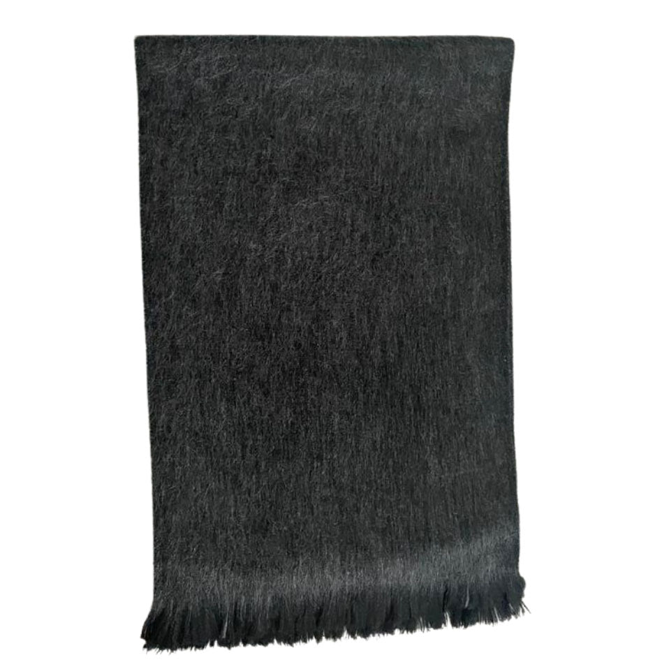 dark grey alpaca wool scarf