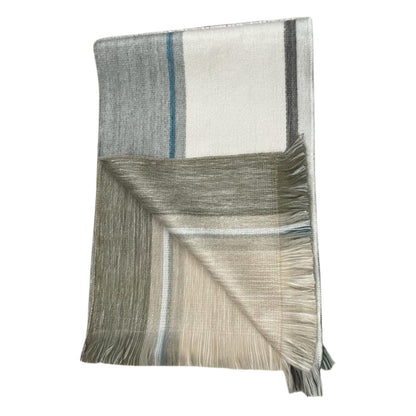 white beige reversible alpaca scarf