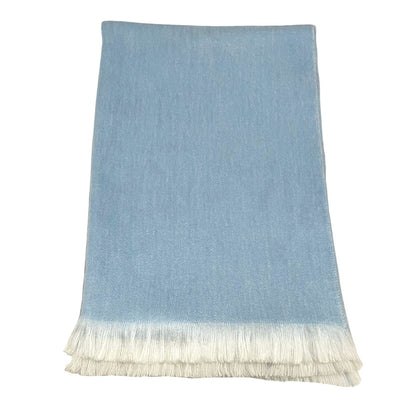 Pretty Pastel Blue Alpaca Wool Shawl Soft Alpaca Fashion