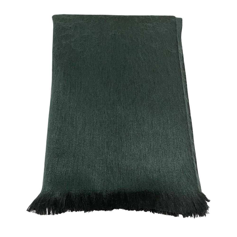 Softest Cozy Dark Green Alpaca Shawl Ecuador Alpaca Fashion