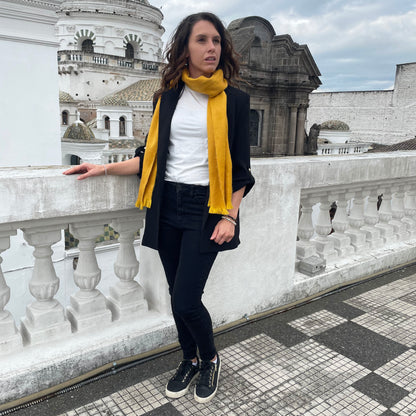Luxury Chic Mustard Yellow Alpaca Fiber Scarf Alpaca Accessories