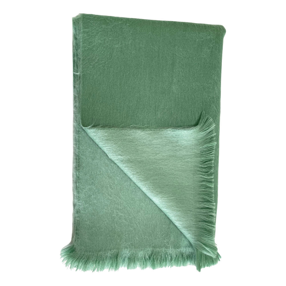 Luxury Soft Green Reversible Alpaca Fiber Shawl