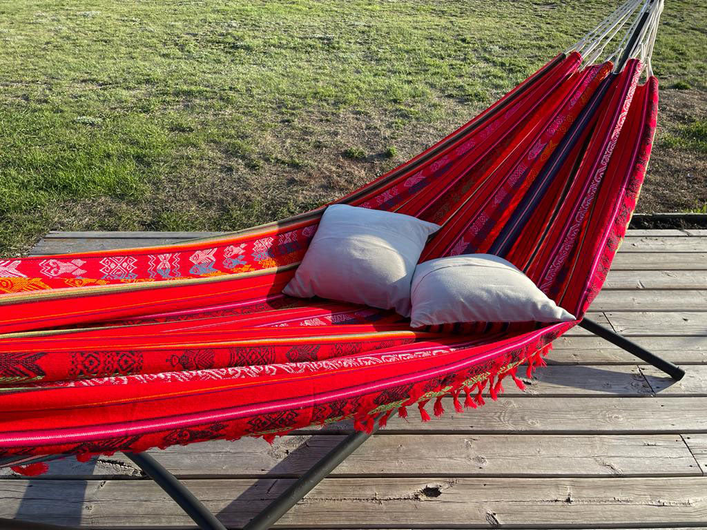 Relaxing Bohemian Fringe Hammock Tropical Outdoor Patio Decor
