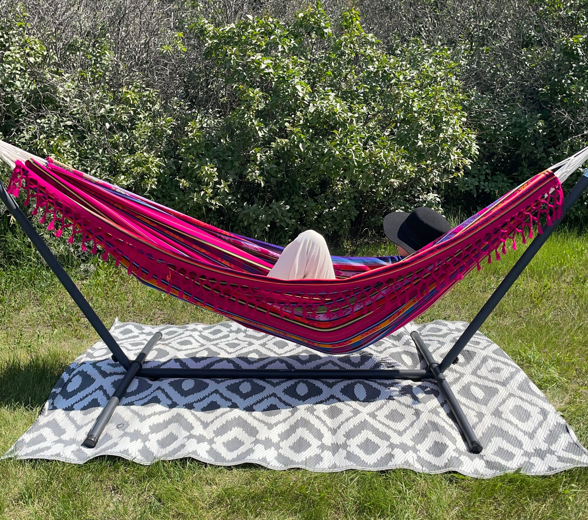 Colorful Boho Fringe Hammock Garden Backyard Accessories