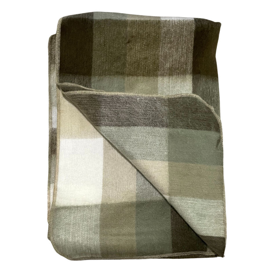 Cozy Natural Tone Patchwork Alpaca Wool Blanket