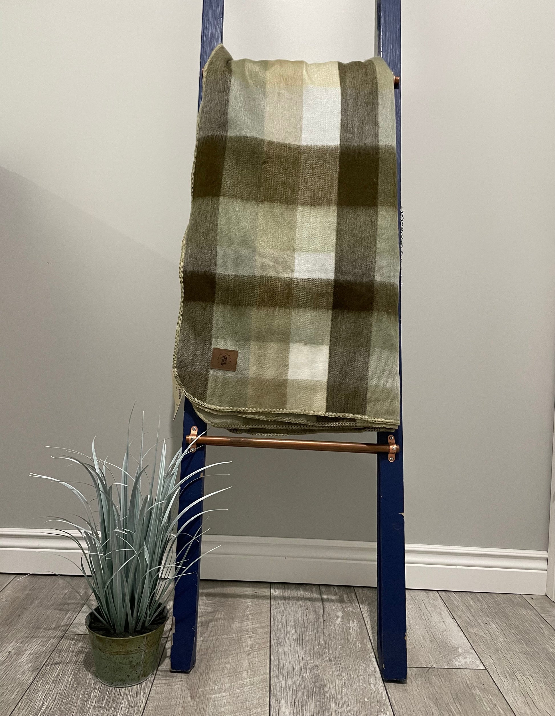 Natural Tone Patchwork Alpaca Wool Blanket
