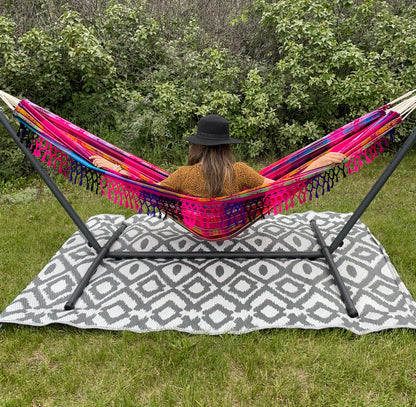 Colorful Large Boho Hammock | Relaxing Deck Backyard Accessories