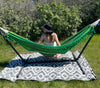 Bright Boho Tribal Green Ecuadorian Hammock For Stand Beach Life