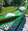 Bright Boho Tribal Green Ecuadorian Hammock For Stand Beach Life