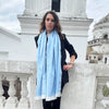 Pretty Pastel Blue Alpaca Wool Shawl Soft Alpaca Fashion