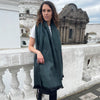 Softest Cozy Dark Green Alpaca Shawl Ecuador Alpaca Fashion