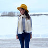 beige alpaca wool scarf