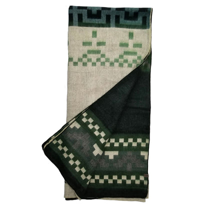 Andes alpaca blanket, green alpaca blanket, Christmas blanket gift