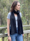 black alpaca wool scarf