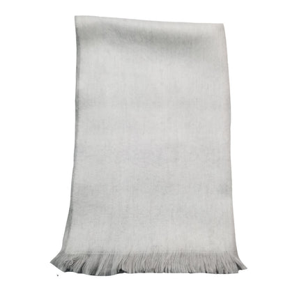 Beautiful Cozy Reversible Grey And White Alpaca Fiber Shawl