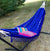 blue ethnic print hammock for stand