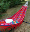 tropical decor, hippie backyard, tribal hammock