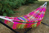 boho pink hammock with tassels