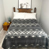 boho tribal grey alpaca wool blanket