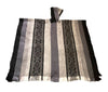 cozy grey striped alpaca fiber poncho