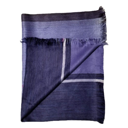 Pretty Boho Purple Reversible Artisan Alpaca Shawl