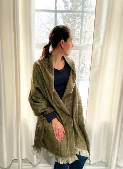 Thick Cozy Stylish Ecuadorian Alpaca Fiber Shawl Wrap