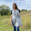 grey striped alpaca scarf