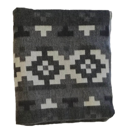 grey tribal blanket