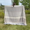 luxury striped alpaca wool blanket
