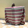 Soft Cozy Boho Striped Alpaca Wool Blanket