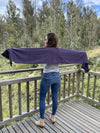 purple alpaca wool scarf with fringe